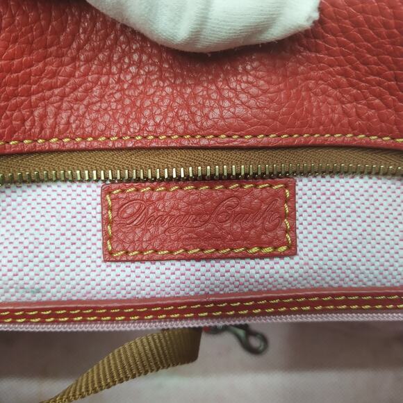 Dooney & Bourke Red Pebbled Leather Double Handles Tote Shoulder Bag - Picture 11 of 16